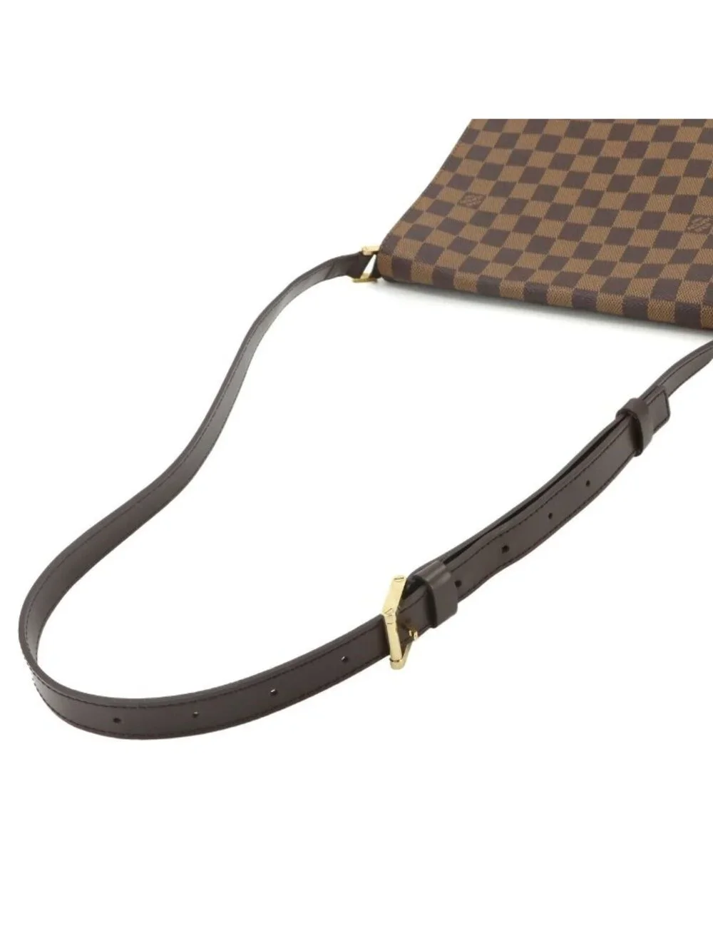 Louis Vuitton Damier Musette Shoulder Bag Ebene Brown Gold